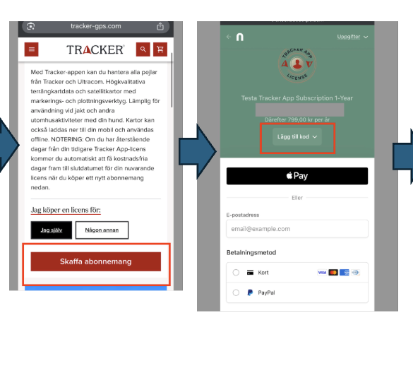 Tracker App Påfyllnadskod
